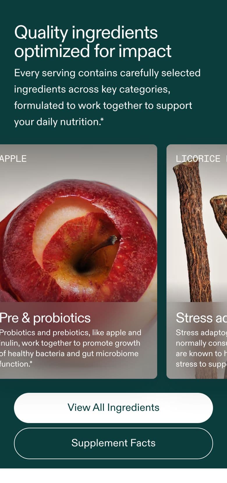 Ingredients / How-to-Use section from AG1 Official, a supplements & wellness Shopify store — mobile screenshot