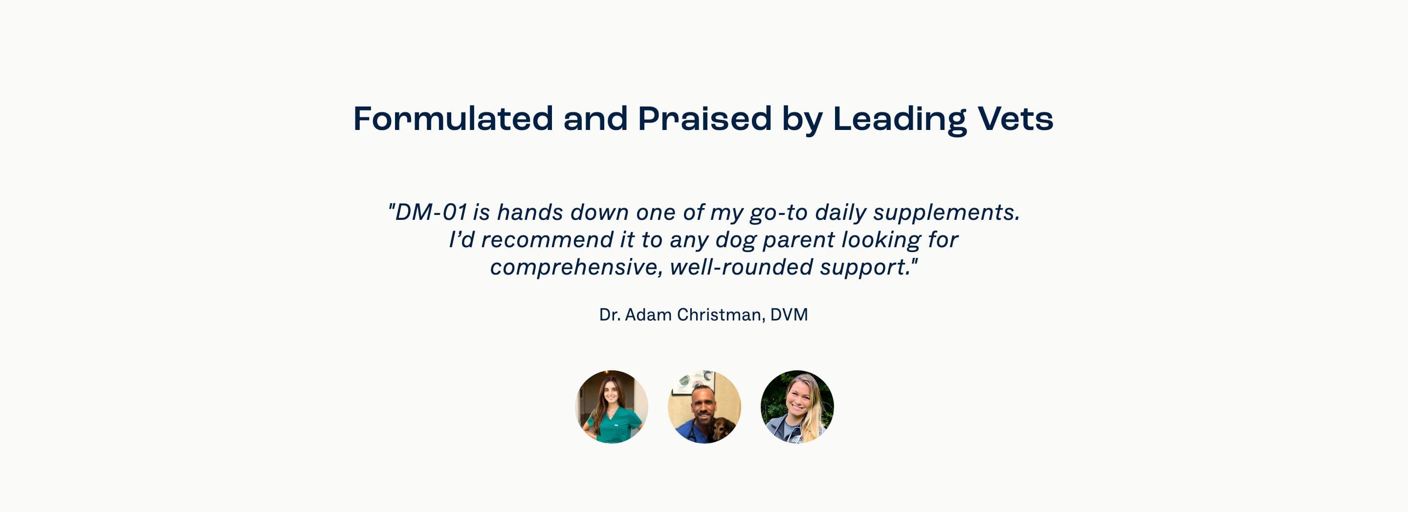 Testimonial section from Dog Is Human, a pet Shopify store — desktop screenshot