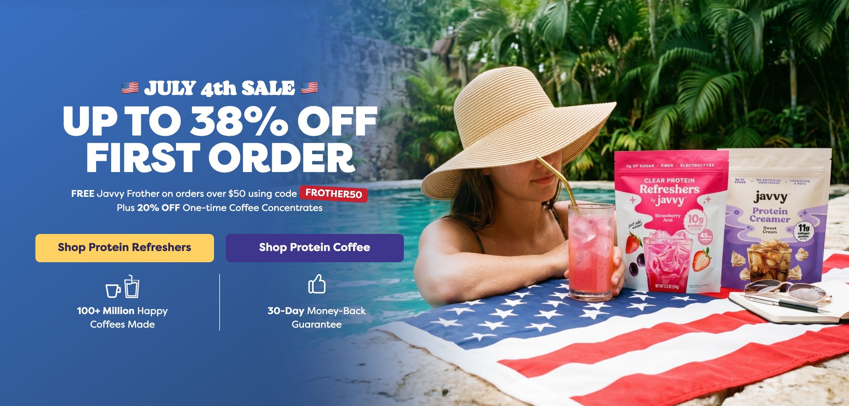 Hero section from Javvy Coffee, a food & beverage Shopify store — desktop screenshot