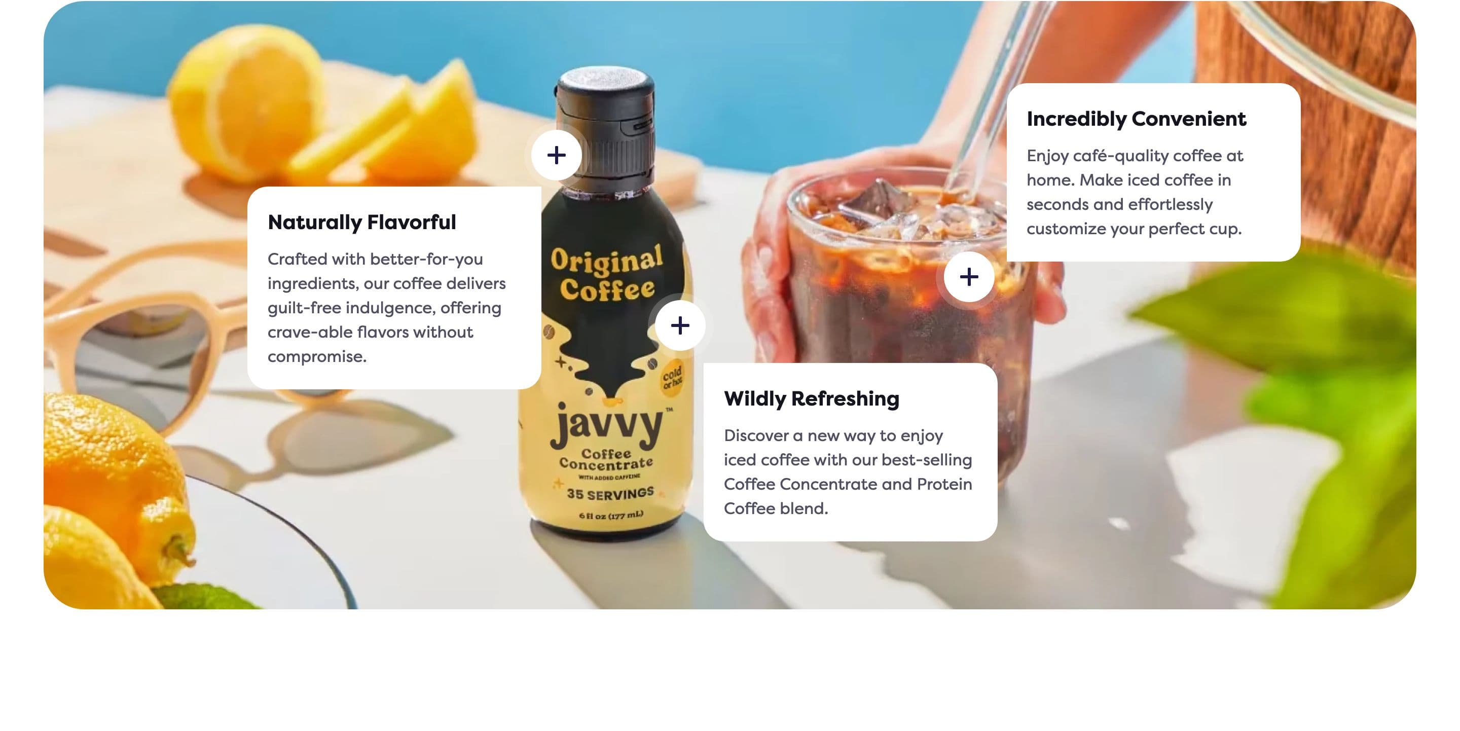 Image with Text section from Javvy Coffee, a food & beverage Shopify store — desktop screenshot