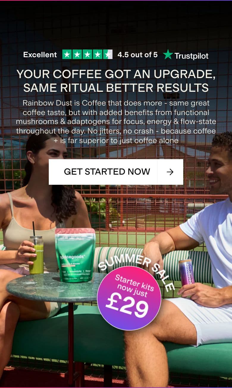 Hero section from Spacegoods, a supplements & wellness Shopify store — mobile screenshot