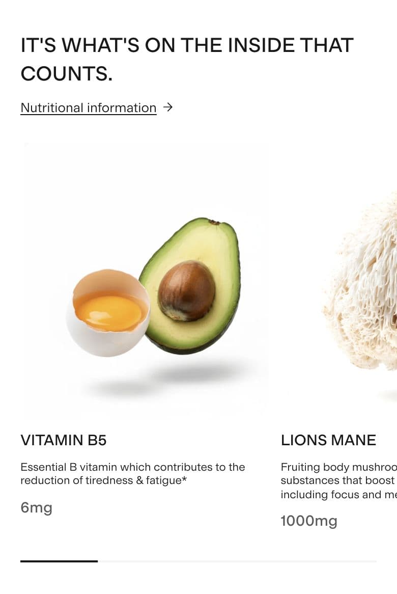 Ingredients / How-to-Use section from Spacegoods, a supplements & wellness Shopify store — mobile screenshot